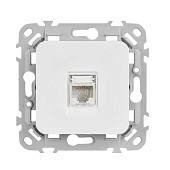 Розетка компьютерная встраиваемая RJ45 UTP cat 5e, цвет белый, IEK FLITE
