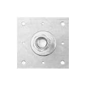 Анкер регулировочный по высоте 150х150х3,0 мм со шпилькой М24 Н=200 мм, цинк Анкер регулировочный по высоте 150х150х3,0 мм со шпилькой М24 Н=200 мм, цинк