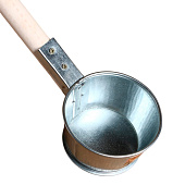 Ковш-черпак для бани из оцинкованной стали, 0.35л, 60 см, с деревянной ручкой 3098466