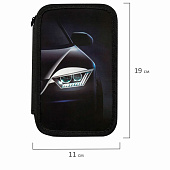  Пенал ПИФАГОР, 3 отделения, ламинированный картон, 19х11 см, Car flash, 272254 