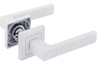Ручка дверная Нора-М квадрат 109К AL, белый Ручка дверная Нора-М квадрат 109К AL, белый