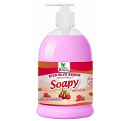 Крем-мыло жидкое Soapy Малина в карамели Увлажняющее с дозатором 500 мл. Clean&Green CG8099 
