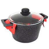 Кастрюля 3,0л Каменная Black литая ,черная SA-P03-3