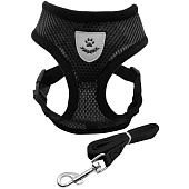  Шлейка с поводком Sweet puppy, 118 см, размер L, черный, 511-071 