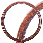 Оплетка SKYWAY Wood-4 M Коричневая экокожа
