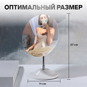  Зеркало настольное WHITE 13,5х16,2/13,5х27см б/увел бел к/кор накл QF 1390040 