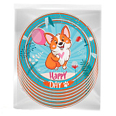 Набор бумажных тарелок Корги, 6 шт d=180 мм Набор бумажных тарелок Корги, 6 шт d=180 мм