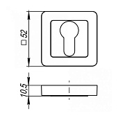 Накладка под цилиндр ET QR SN/CP-3 матовый никель/хром Накладка под цилиндр ET QR SN/CP-3 матовый никель/хром