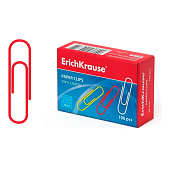 Скрепки ErichKrause, 28 мм, 100 шт, цветные, овал, 24871 Скрепки ErichKrause, 28 мм, 100 шт, цветные, овал, 24871