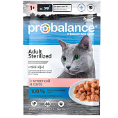 Влажный корм ПРОБаланс для стерилизованных кошек, креветка, 85 гр 