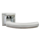  Ручка дверная RUCETTI квадрат RAP11-SSN/CP-IND бел.никель/хром 