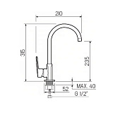 Смеситель для кухни картридж 35см SL134-017F РМС Смеситель для кухни картридж 35см SL134-017F РМС