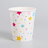 Набор бумажных стаканчиков "Звёзды", 250 мл набор 10шт 4947408 Набор бумажных стаканчиков "Звёзды", 250 мл набор 10шт 4947408