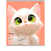  Тетрадь 12л линия Мультяшный котик обл. цв. мел. 5 диз. (25/250) /12-5573/ 