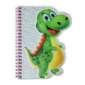  Блокнот фигурный 48 листов, А6 , линия, на гребне, Зверушки, микс, 9630210 