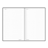  Блокнот А5 BRAUBERG Perfect, 80л, под кожу, софт-тач, держатель, клетка, серо-синий, 116618 