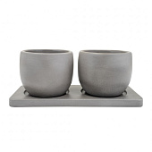 Набор горшков "Дуэт", 0,3л., серый Kras46 Набор горшков "Дуэт", 0,3л., серый Kras46