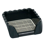  Туалет для собак с высокими бортами и съемной сеткой 43х43х15 см, чёрный   9952490 
