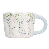  Кружка 460 мл. керамика молочно-голубая Цветы Mint flowers ANLAF-XIA-150525 