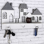 Ключница настенная с полкой Домики, 3956900 Ключница настенная с полкой Домики, 3956900