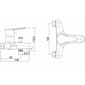Смеситель для ванны Breeze с коротким изливом с аксессуарами BZ54acs Смеситель для ванны Breeze с коротким изливом с аксессуарами BZ54acs