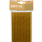  Трубочки одноразовые для напитков 25 шт. "Party go", golden (197 мм) 