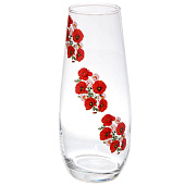  Ваза стеклянная 26см Маки  390-987 