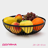 Фруктовница «Лофт», 28х28х8 см, чёрный 7502689 Фруктовница «Лофт», 28х28х8 см, чёрный 7502689