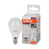 Лампа LED 7Вт Е14, шар, 3000К теплый OSRAM