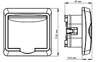 Розетка 1-м СП Этюд IP44 с заземл. защ. шторки бел SchE PC16-044B