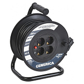  Удлинитель на катушке 4 гнезда, 20м с заземл. 10А IP20, ПВС 3х1.0 GENERICA 