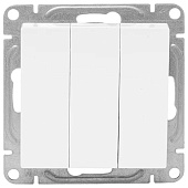  Выключатель встраиваемый 3 клавиши, цвет белый, EKF Эпика 