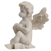  Сувенир Белоснежный ангел с цветочным сердцем, 7х5,5х5 см, полистоун, 4053243 