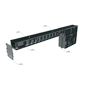 Лоток водоотводный Gidrolica Standart пластиковый, кл. С250 1000x146x100мм 804 Лоток водоотводный Gidrolica Standart пластиковый, кл. С250 1000x146x100мм 804