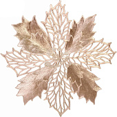 Салфетка на стол 42см "Пуансеттия",розовое золото 898-155 Салфетка на стол 42см "Пуансеттия",розовое золото 898-155