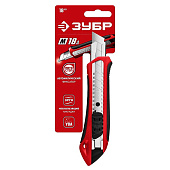 Металлический нож с автостопом ПРО-18А, сегмент. лезвия 18 мм, ЗУБР Профессионал Металлический нож с автостопом ПРО-18А, сегмент. лезвия 18 мм, ЗУБР Профессионал