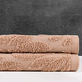  Полотенце махровое 50х90 см, жаккард, бежевое, П-95 