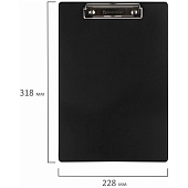  Папка-клипборд BRAUBERG NUMBER ONE А4, с прижимом, картон/ПВХ, черная, 232216 