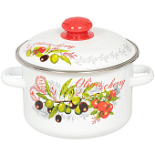 Кастрюля СтальЭмаль Оливки и черри 3,0 л 3MD181M Кастрюля СтальЭмаль Оливки и черри 3,0 л 3MD181M