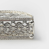  Салфетница «Птицы», 14х4,5х8,5 см, серебряный 3589408 