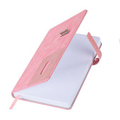  Ежедневник недатированный А5 138х213мм BRAUBERG Cowboy, под кожу, застёжка, 160л, розовый, 116199 