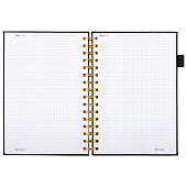 Бизнес-тетрадь Brauberg Calipso, А5, 80л, клетка, на гребне, под кожу, резинка, черная, 116252 Бизнес-тетрадь Brauberg Calipso, А5, 80л, клетка, на гребне, под кожу, резинка, черная, 116252