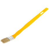  Кисть радиаторная 25х10мм, натуральная щетина, желтая пластиковая ручка, АКОР 