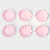 Формы для кексов «Ромашки» силикон  розовые (уп.6 шт) 