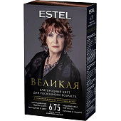 Краска для волос ESTEL ВЕЛИКАЯ 6/75 тёмно-русый коричнево-красный Арт.EV6/75