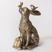 Сувенир полистоун "Дружелюбный заяц, с птичками и бабочкой на носу" золотистый 13х5,5х11 см 7485958 Сувенир полистоун "Дружелюбный заяц, с птичками и бабочкой на носу" золотистый 13х5,5х11 см 7485958