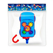  Игрушка Каталка на палочке Машинка, шестерёнки, звуковой эффект, Размер: 23х12х12см 