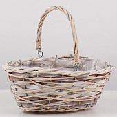 Кашпо «Цветы», с ручкой, бежевое, 24х15х9/15 см 3332202 Кашпо «Цветы», с ручкой, бежевое, 24х15х9/15 см 3332202