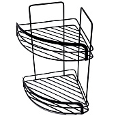  Полка угловая 2-ярусная черная 13068 