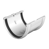 Соединитель желоба ПВХ D125/82 белый /Технониколь